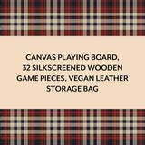 Pendleton: Red Black Check Pattern Chess & Checkers - Travel Ready Roll-Up Edition