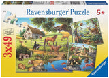 Ravensburger: Farm, Forest, & Zoo (3x49 Jigsaws) (3x49pc)