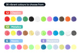 36 Piece Colour Water Tempera Paint Sticks Set