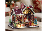 DIY Miniature Christmas Lodge Kit with Music Box